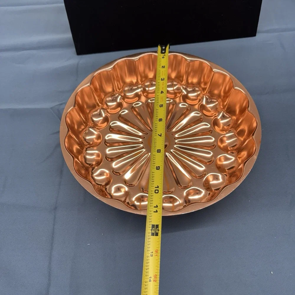 Vintage Copper Jello Mold Retro Kitchen Decor Round 11.25